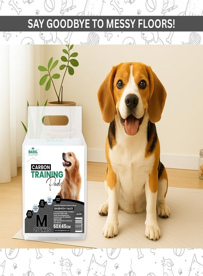 Basil 25 Absorbent Training Pee Pads with Activated Carbon & Leak Proof (Size - 45x60 Cms) for All Pets Dogs, Puppy, Peeing Toilet Trainer Mats, Potty Pads - Image 2